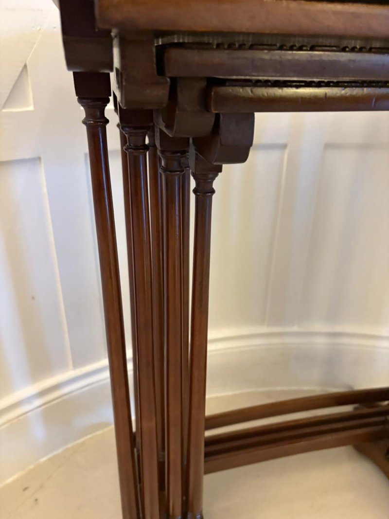 Antique Edwardian Quality Mahogany Nest of Four Tables - Image 5